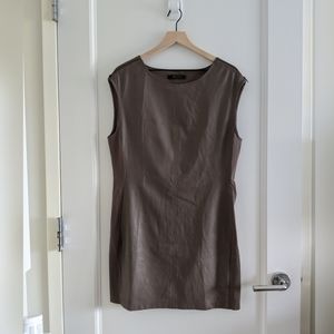 Taupe Leather Dress x BCBGMAXAZRIA